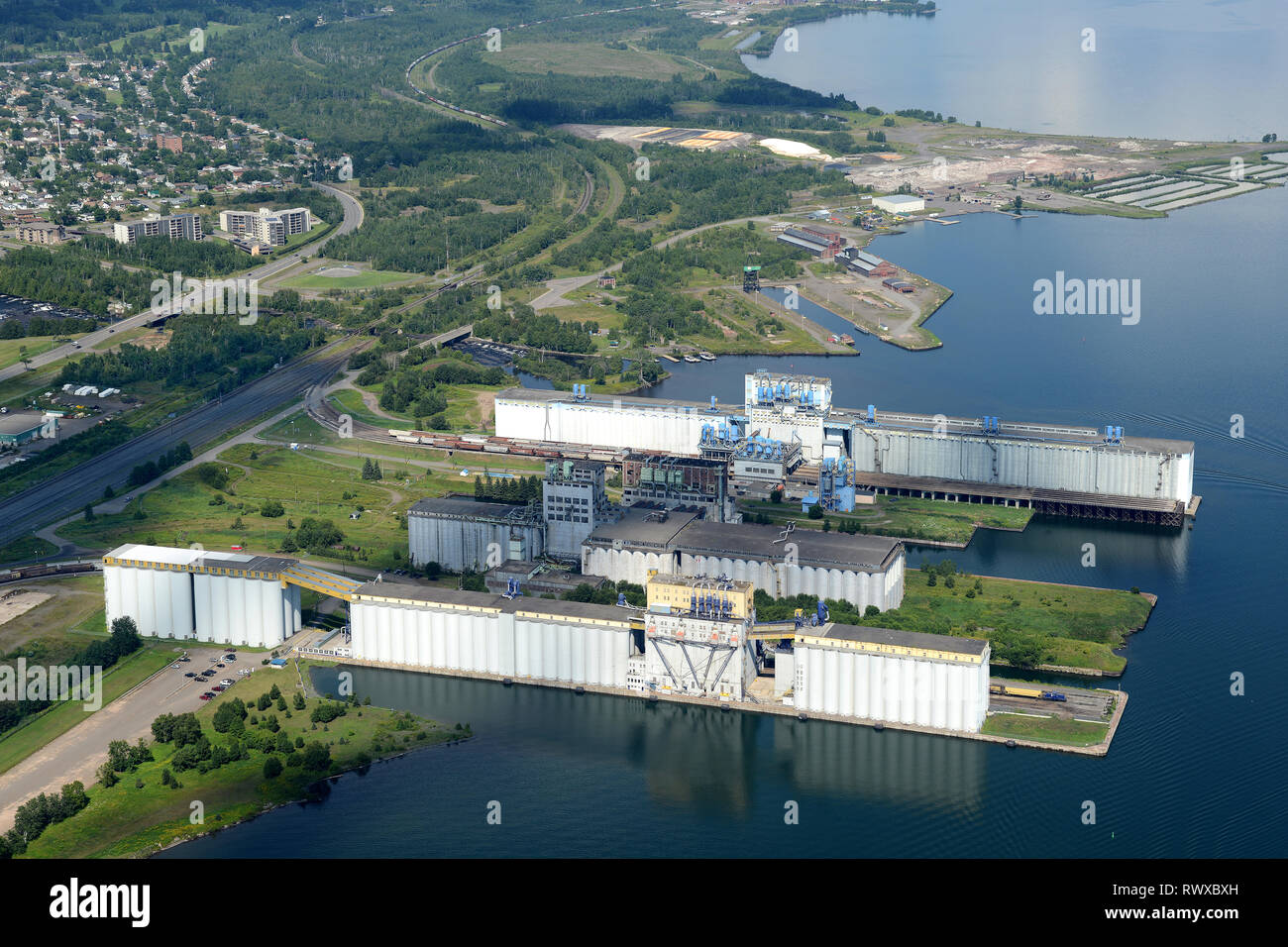 Antenne, Korn, Terminals, Thunder Bay, Ontario Stockfoto