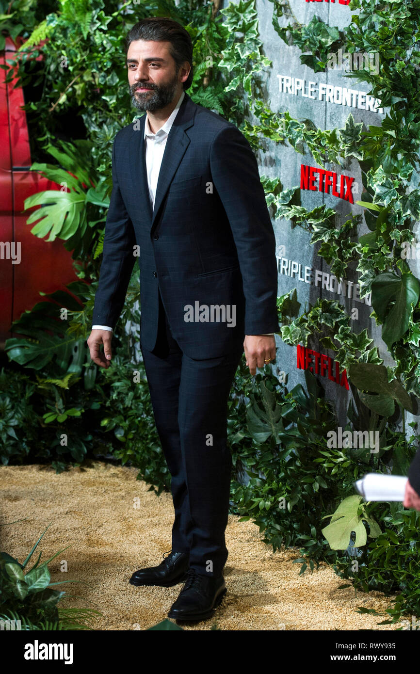 Oscar Isaac bei der Premiere des Netflix Movie 'Triple Frontera/Triple Frontier' bei Cine Callao. Madrid, 06.03.2019 | Verwendung weltweit Stockfoto