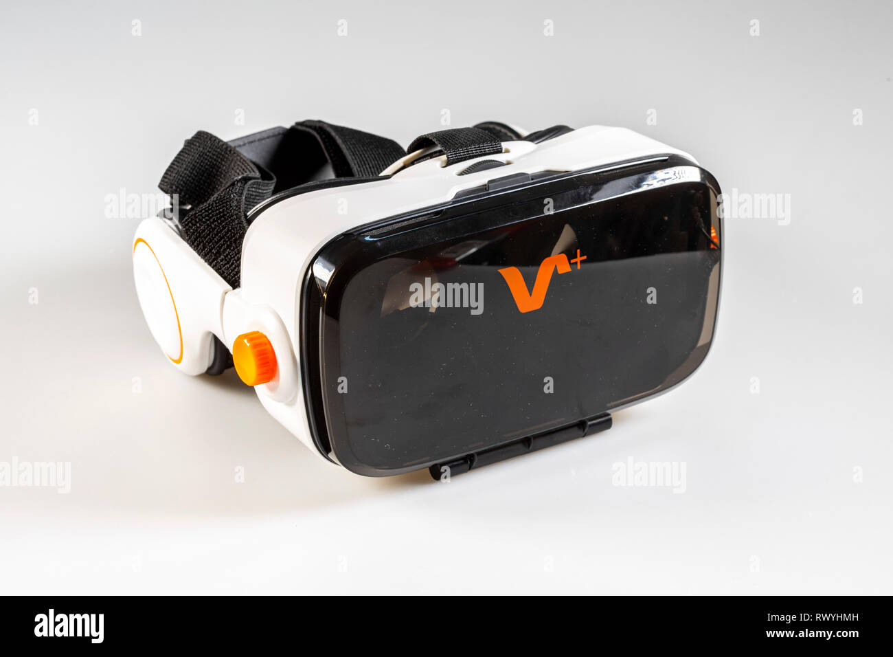 VR-Brille, Virtual Reality Brille, 3-D-Animation, Stockfoto
