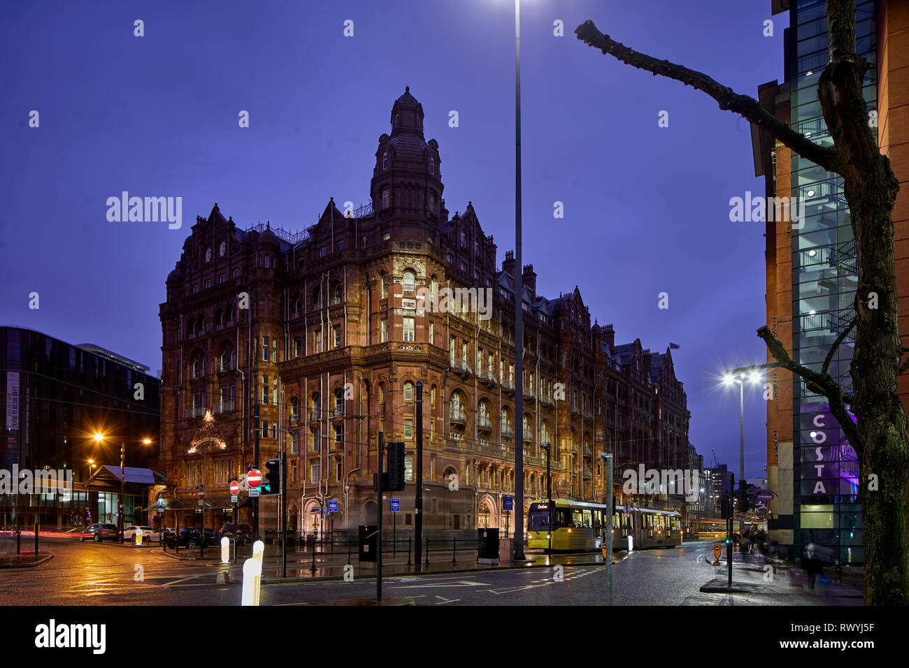 Das Midland Hotel, Grand Hotel in Manchester von Charles Trubshaw in einer sehr individualistischen Edwardian barocken Stil gestaltet. Grad II* buildi aufgeführt Stockfoto