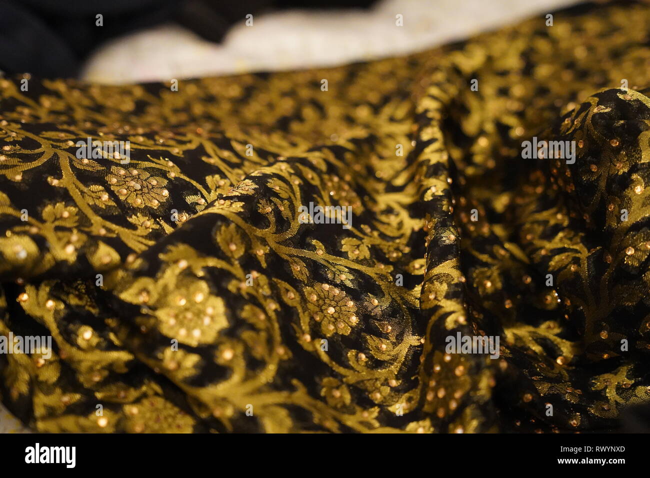 Schwarz saree Stockfoto