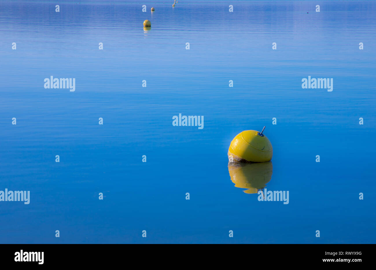 im Wasser schwimmende Boje Stockfoto