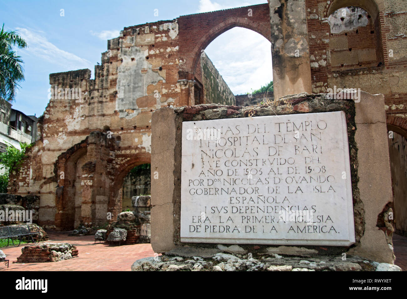 Die San Nicolás de Bari Krankenhaus war das erste Krankenhaus in Amerika. Es war im Jahr 1503 in Santo Domingo de Guzmán, der Hauptstadt von La Hispaniola gebaut, aktuelle Stockfoto