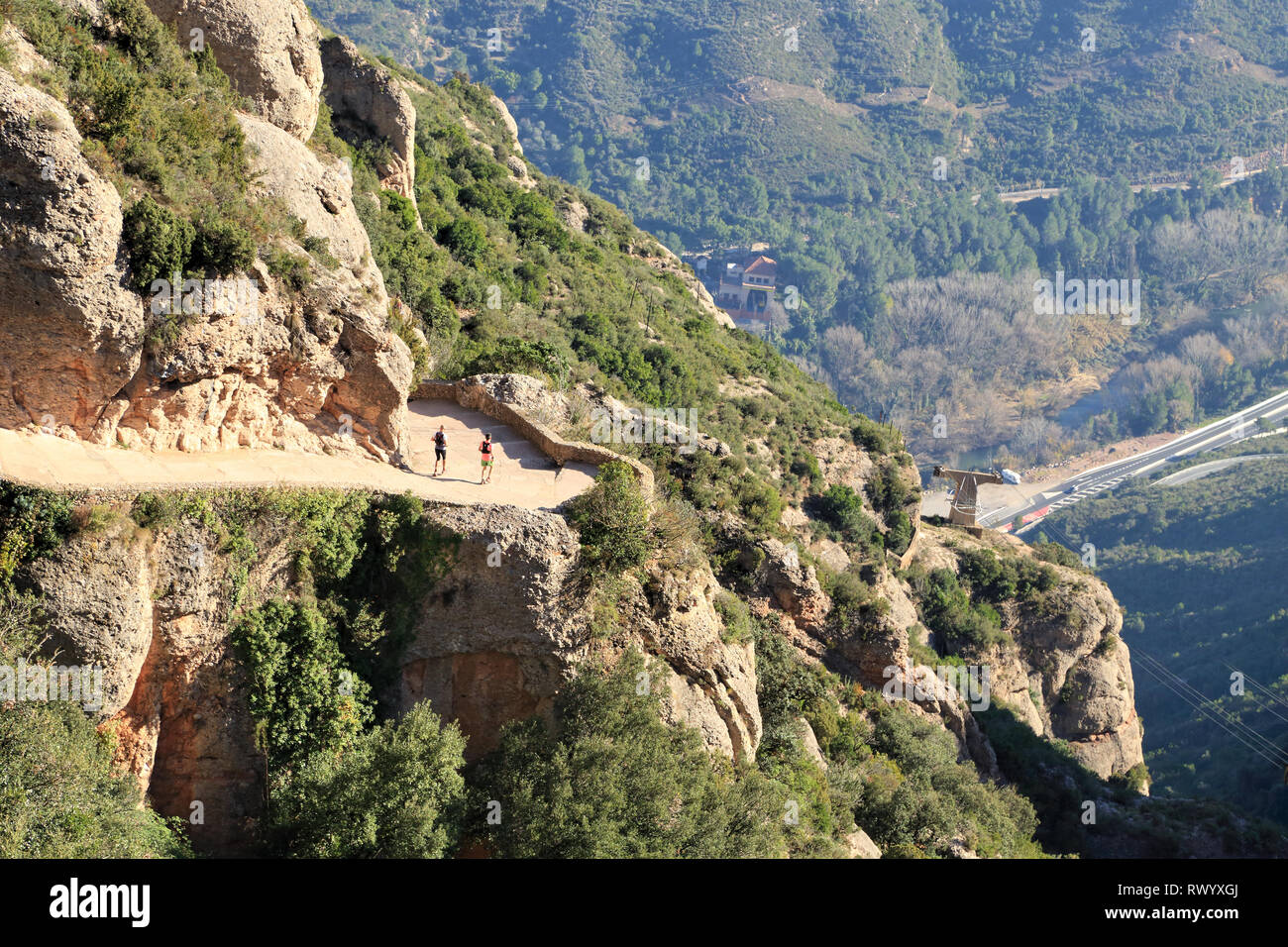 Wandern vom Berg Montserrat, Katalonien, Spanien Stockfoto