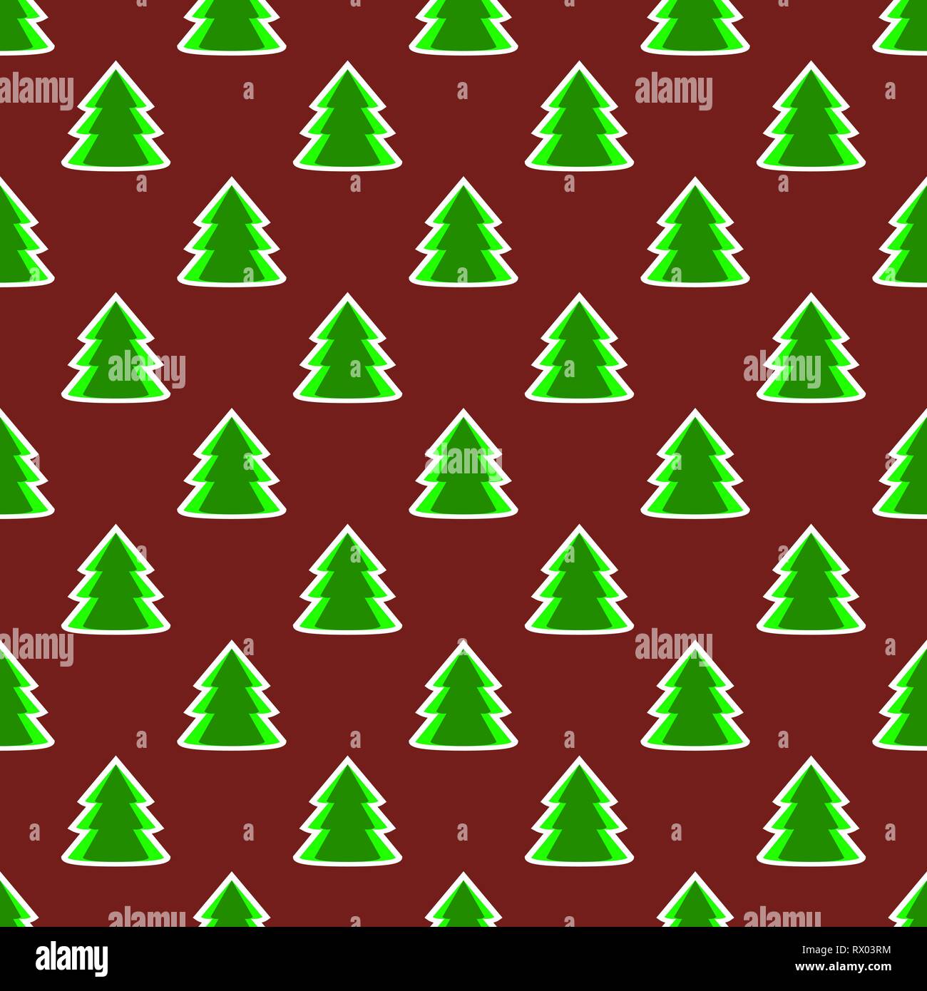 Weihnachten Tannenbaum grün dunkel rot Art nahtlose Muster Stock Vektor