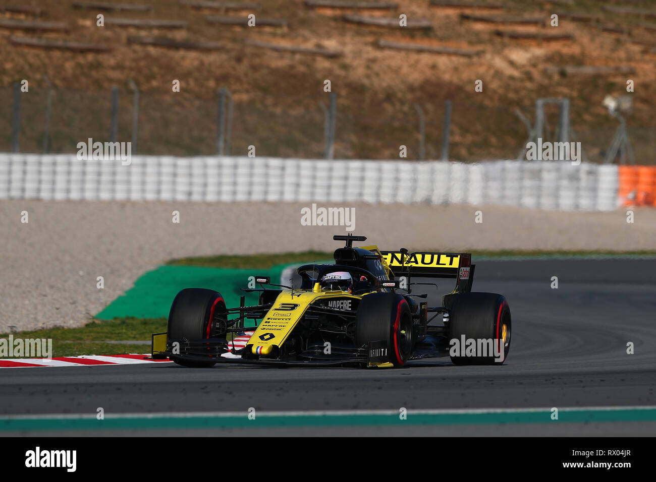 Montmelo, Barcelona - Spanien. 28 Uhr Februar 2019. Daniel Ricciardo von Australien fahren die (3) Renault Sport Formel 1 Team RS 19 auf Spur während der F1-W Stockfoto