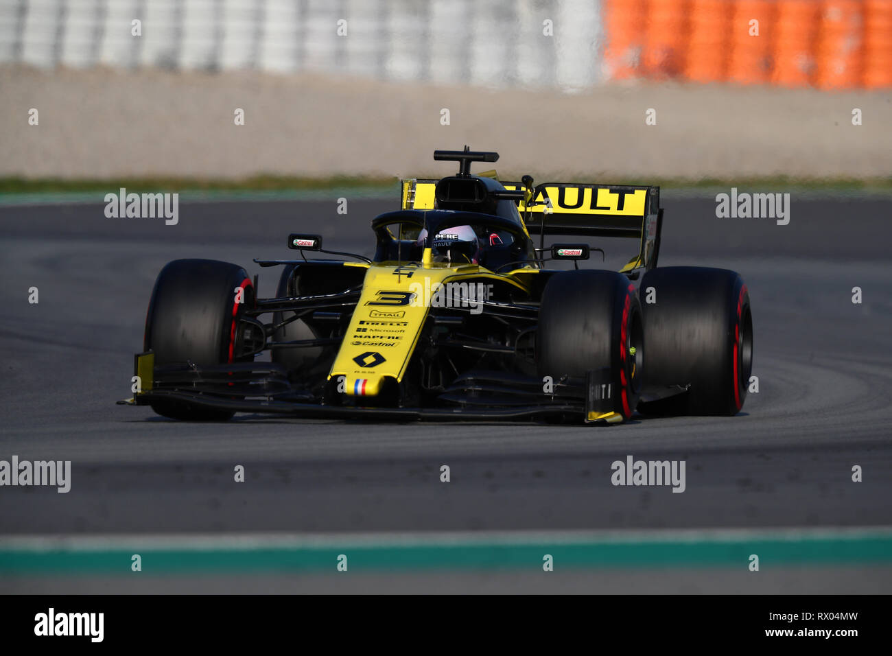 Montmelo, Barcelona - Spanien. 28 Uhr Februar 2019. Daniel Ricciardo von Australien fahren die (3) Renault Sport Formel 1 Team RS 19 auf Spur während der F1-W Stockfoto