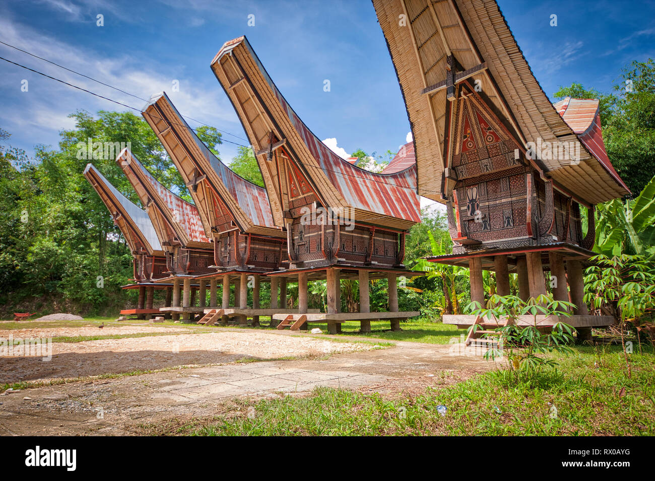 Tana Toraja Regency ist eine Regentschaft von South Sulawesi Provinz von Indonesien, und die Heimat der Toraja ethnische Gruppe. Kete Kesu ist ein Muss. Stockfoto