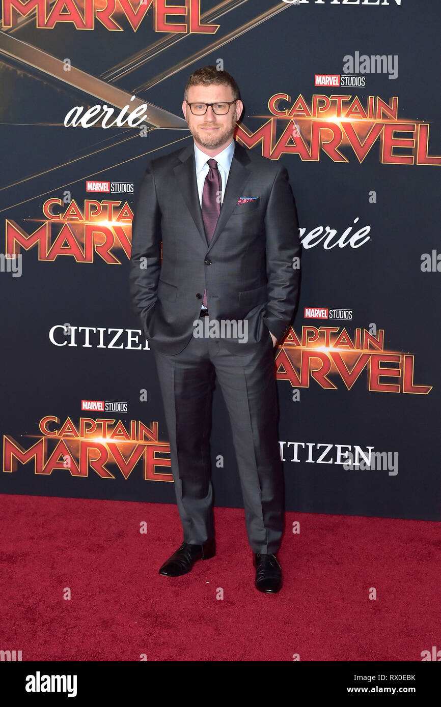 Jonathan Schwartz, die Teilnahme an der "Captain Marvel" Weltpremiere auf El Captian Theater am 4. März 2019 in Los Angeles, Kalifornien. Stockfoto