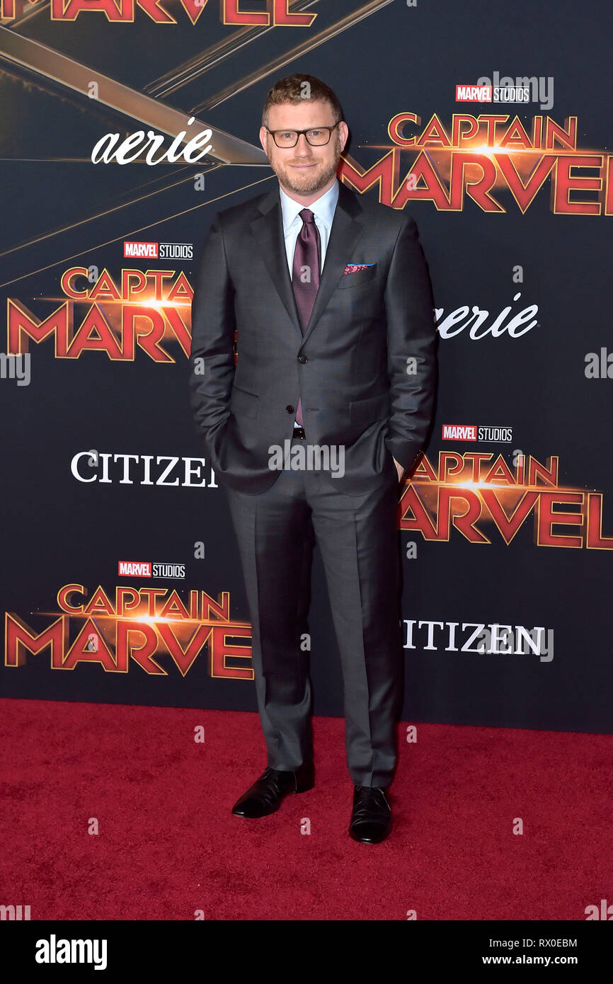 Jonathan Schwartz, die Teilnahme an der "Captain Marvel" Weltpremiere auf El Captian Theater am 4. März 2019 in Los Angeles, Kalifornien. Stockfoto