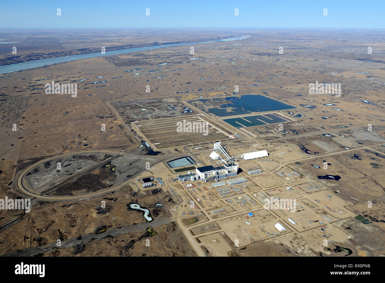 Antenne, K+S Legacy (Injektion) Kalibergwerk, Bethune, Saskatchewan Stockfoto