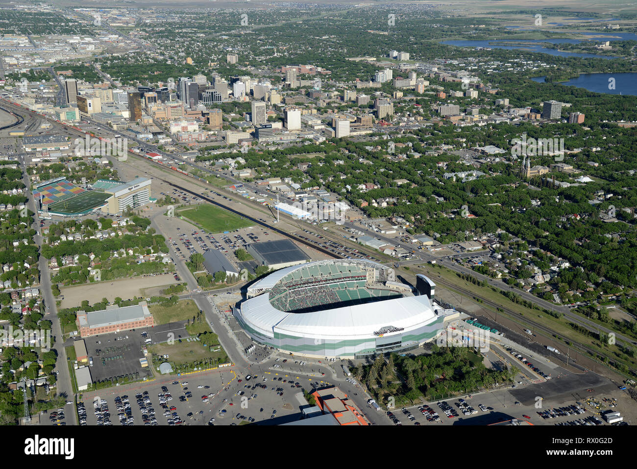 Antenne, Mosaik Stadium, Regina, Saskatchewan, Kanada Stockfoto