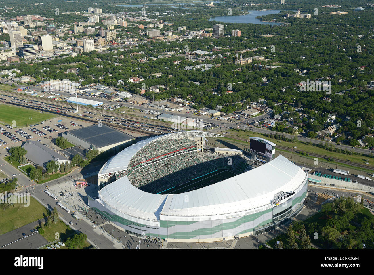 Antenne, Mosaik Stadium, Regina, Saskatchewan Stockfoto