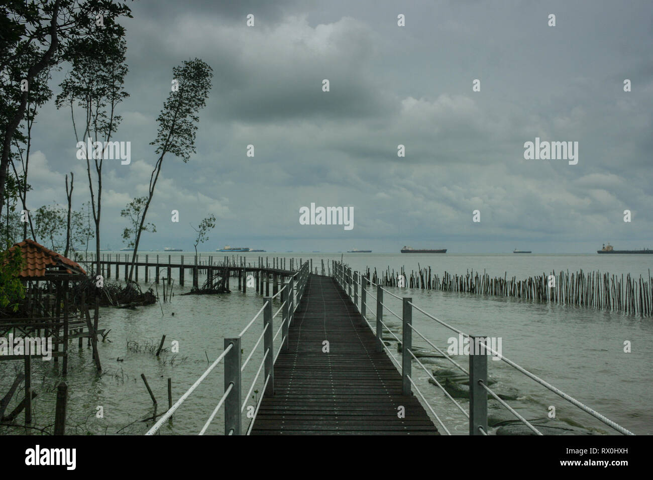 Tanjung Piai, die südlichste Spitze von Festland Asien, Pontian, Malaysia Stockfoto