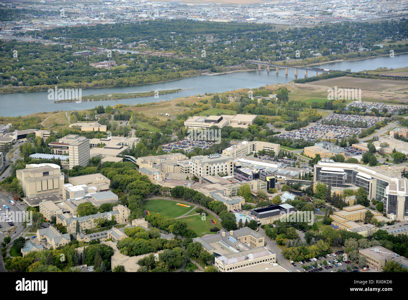 Antenne, Universität von Saskatchewan, Saskatoon, Saskatchewan Stockfoto