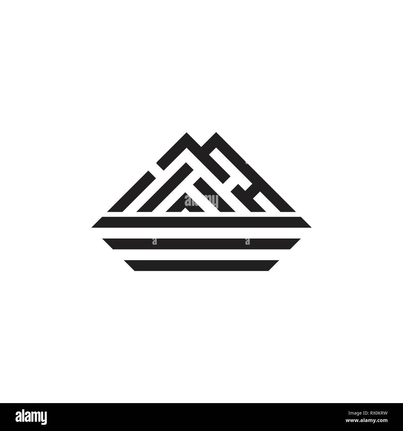 Einfaches Dreieck Streifen geometrische Berg logo Vektor Stock Vektor