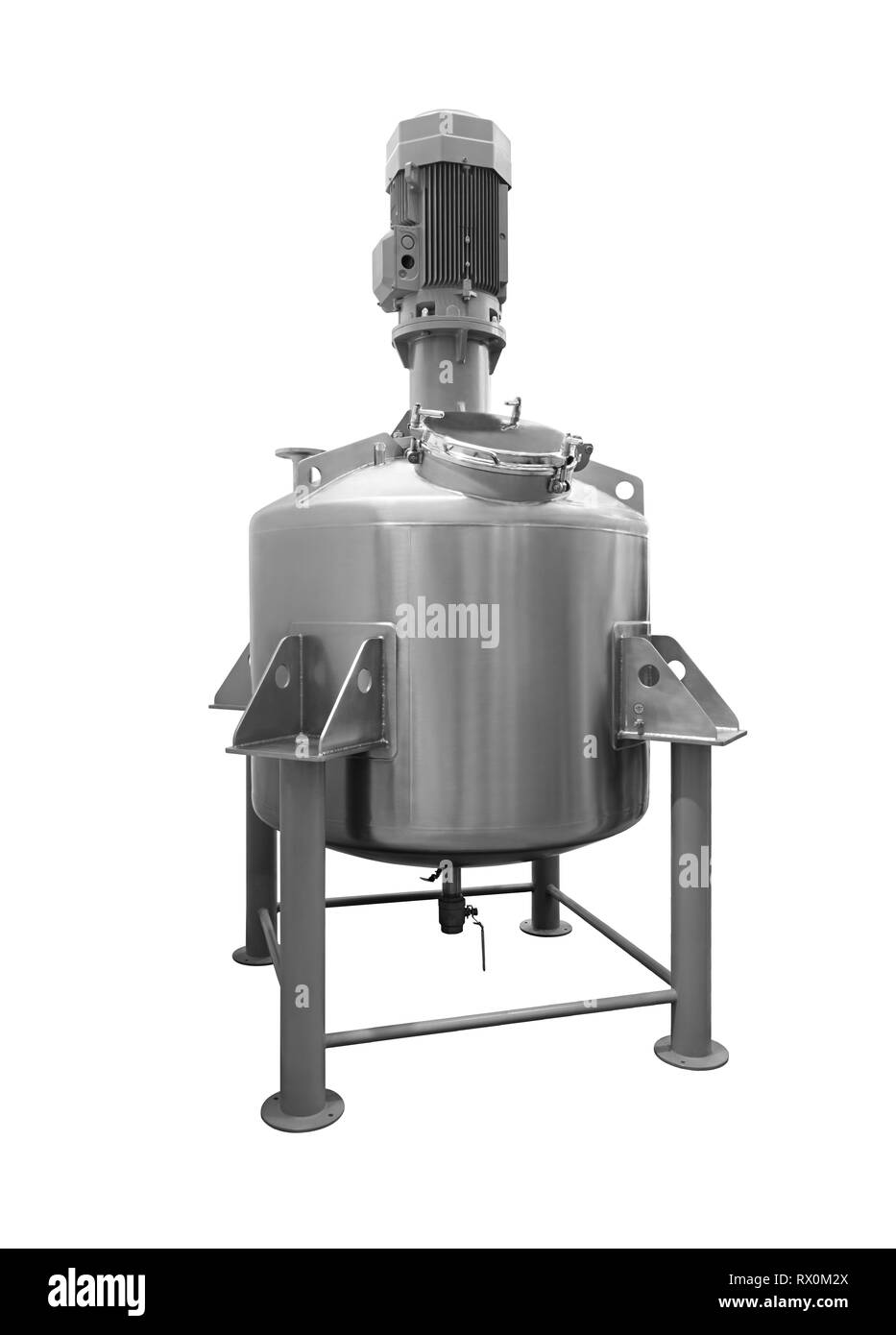 Industrial mixer Leistungsschalter Maschine in der Lebensmittelindustrie, chemischen oder pharmaceuticalindustry lisolated auf weißem Hintergrund Stockfoto