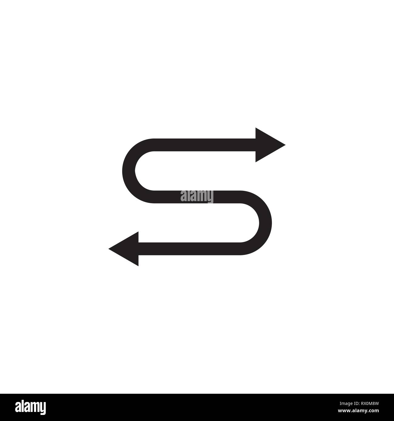 Buchstabe s einfache geometrische zwei Pfeile logo Stock Vektor