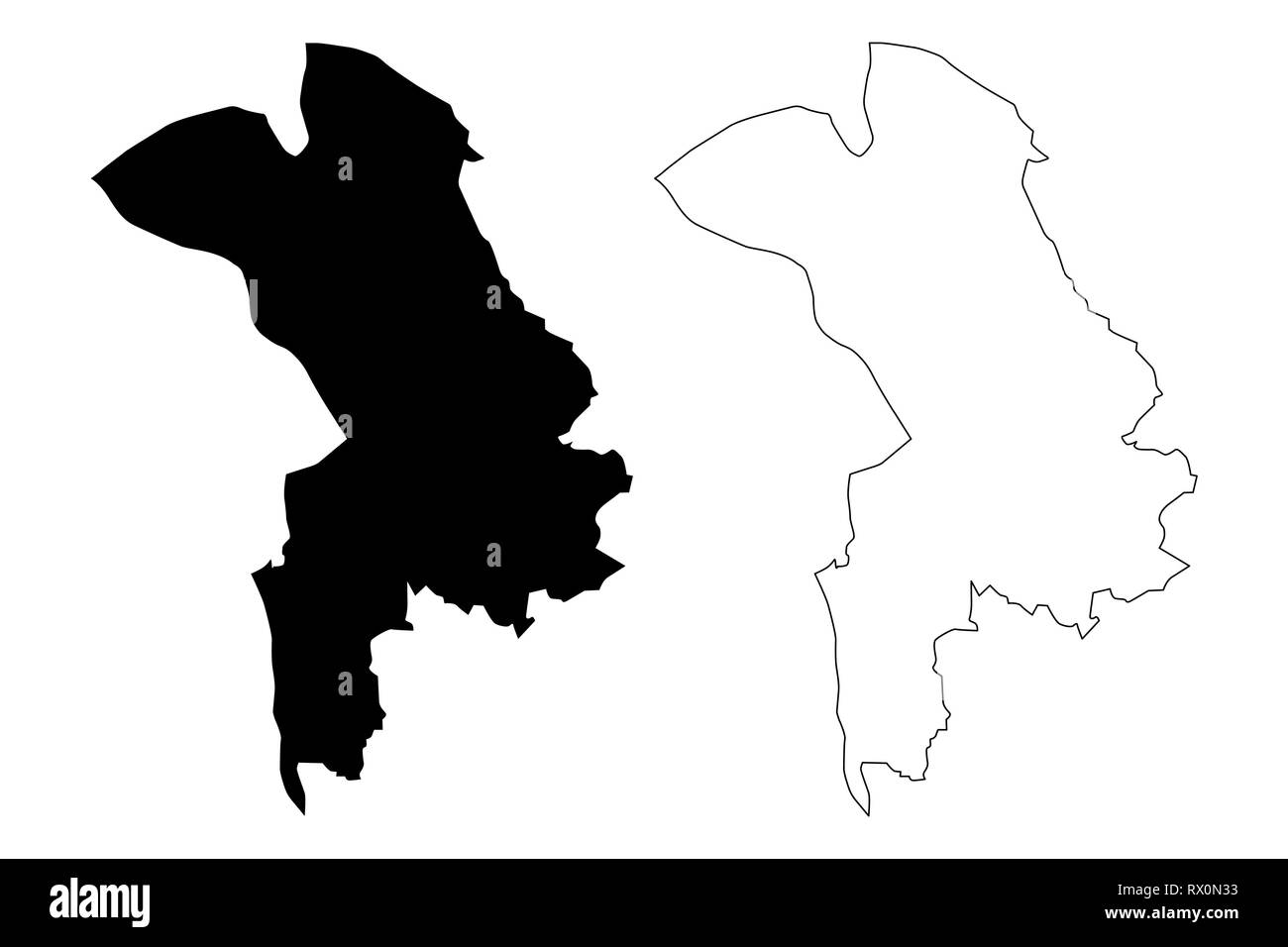 Halabja Governatorats (Republik Irak, Gouvernements des Irak) Karte Vektor-illustration, kritzeln Skizze Halabja Provinz Karte Stock Vektor