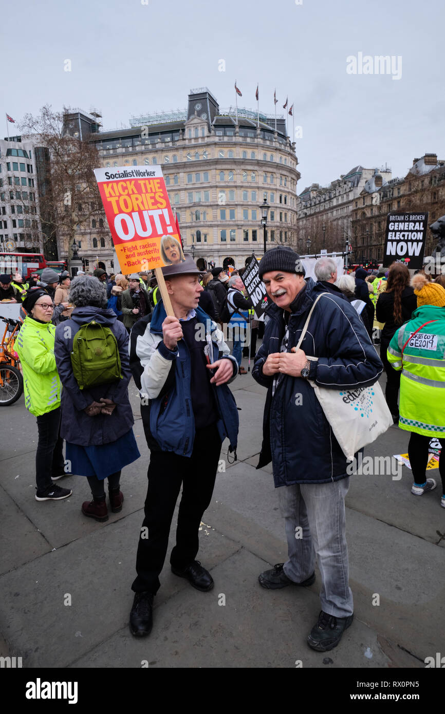 London, Großbritannien. 12 Jan, 2019, gelbe Weste UK Demonstration am Trafalgar Square. Stockfoto