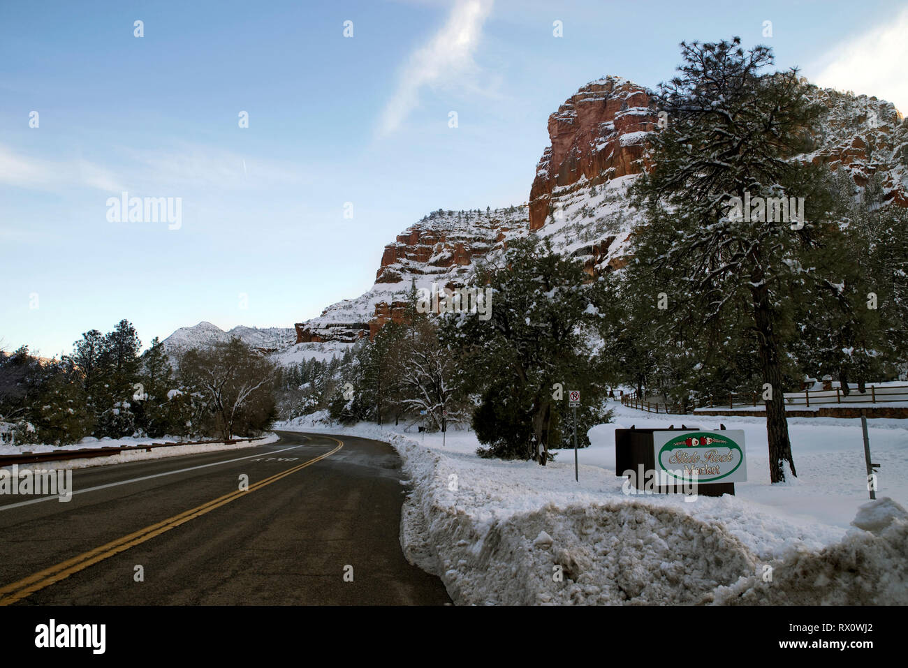 Sedona im Winter Stockfoto