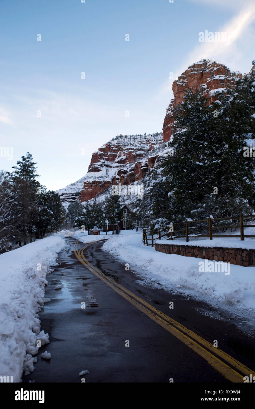 Sedona im Winter Stockfoto
