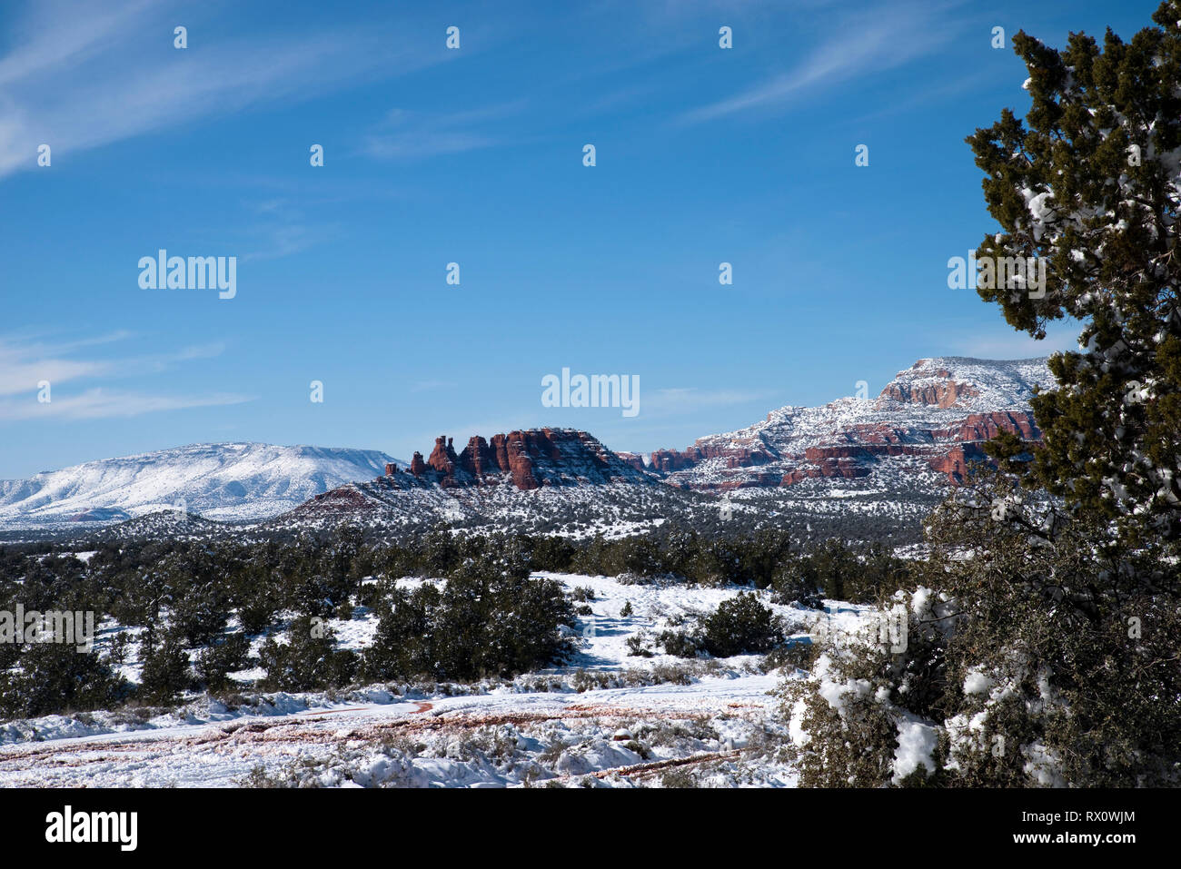 Sedona im Winter Stockfoto