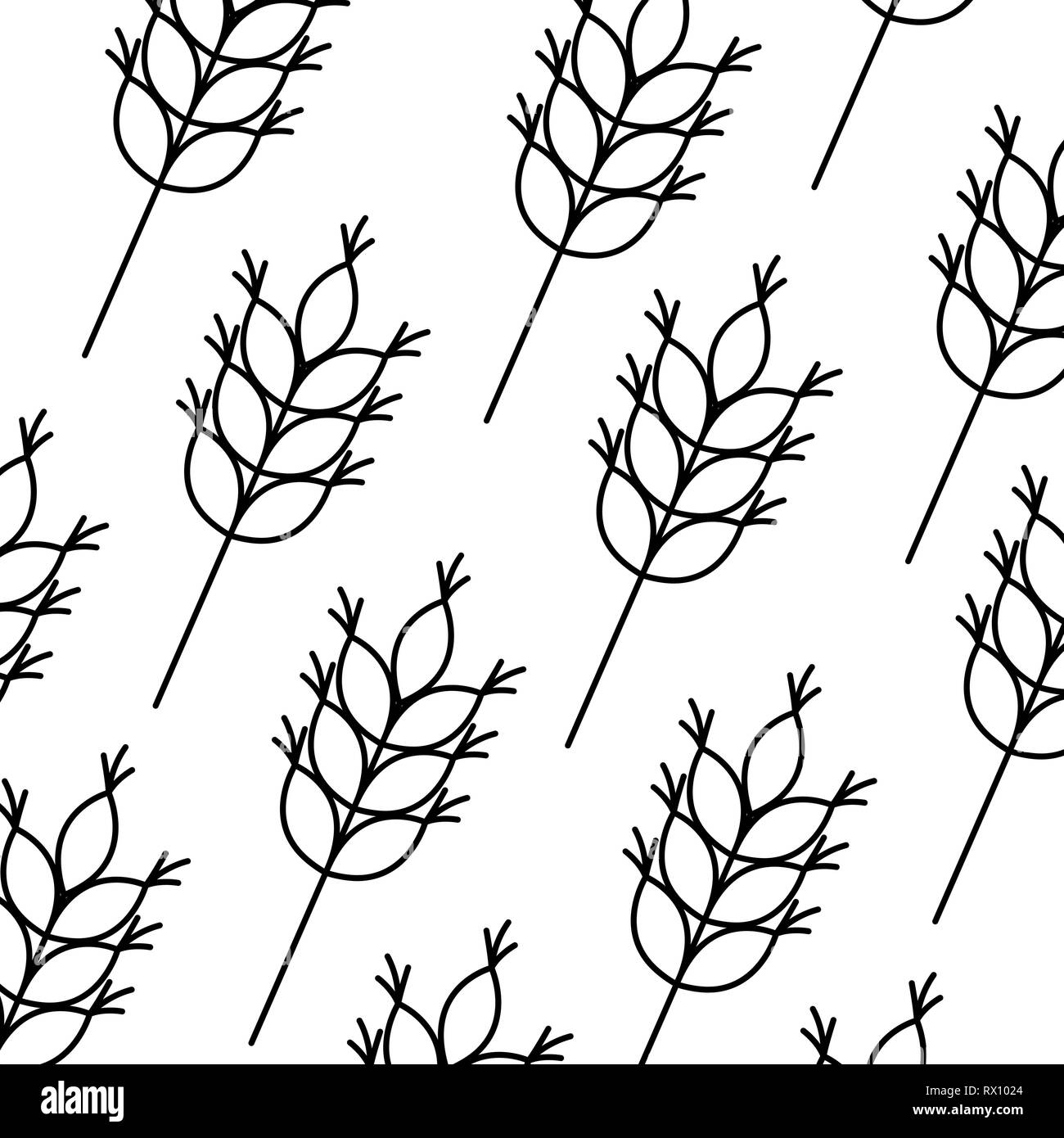 Muster Weizen Blätter isolierte Symbol Stock Vektor