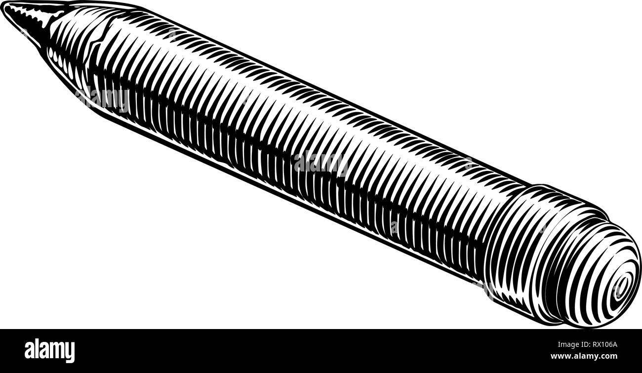 Bleistift Vintage Holzschnitt eingraviertem Muster Stock Vektor