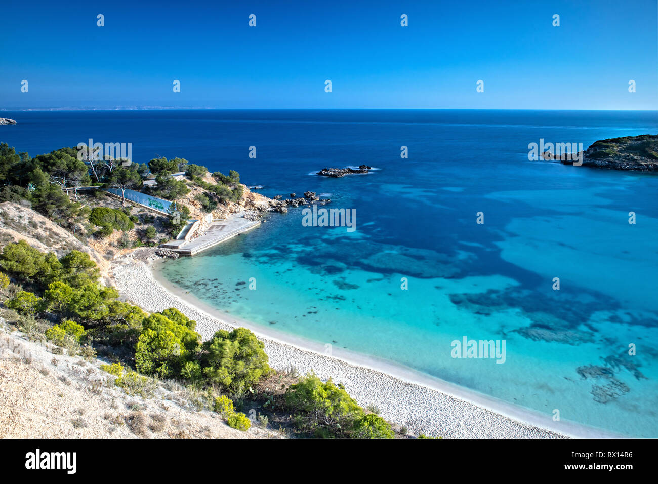 Die Bucht von Portals Nous auf Mallorca, Spanien Stockfoto