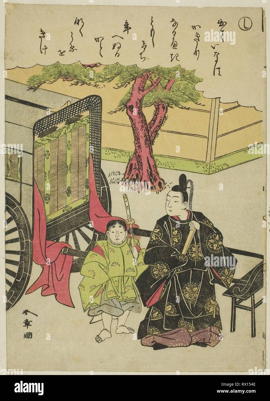 "Hi", aus der Serie "Geschichten von Ise im modischen Brocade Bilder (Furyu nishiki-e Ise monogatari)". Shunsho Katsukawa?? ??; Japanisch, 1726-1792. Datum: 1767-1778. Abmessungen: 8 7/8 x 6 1/4 in. Farbe holzschnitt; Koban. Herkunft: Japan. Museum: Das Chicago Art Institute. Stockfoto