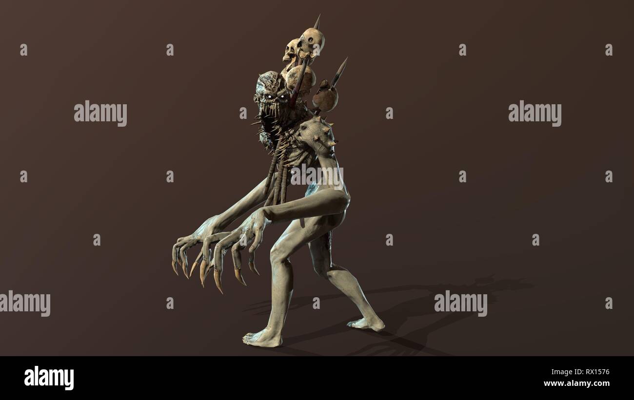 Nukleare post-Apokalypse mutant Soldat 3D-Rendering Stockfoto