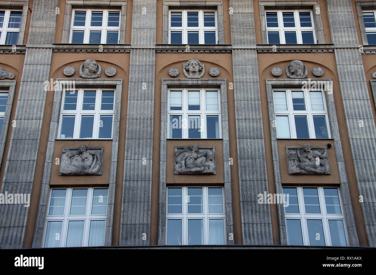 Detail der Poczta Polska Post Gebäude in Danzig Stockfoto