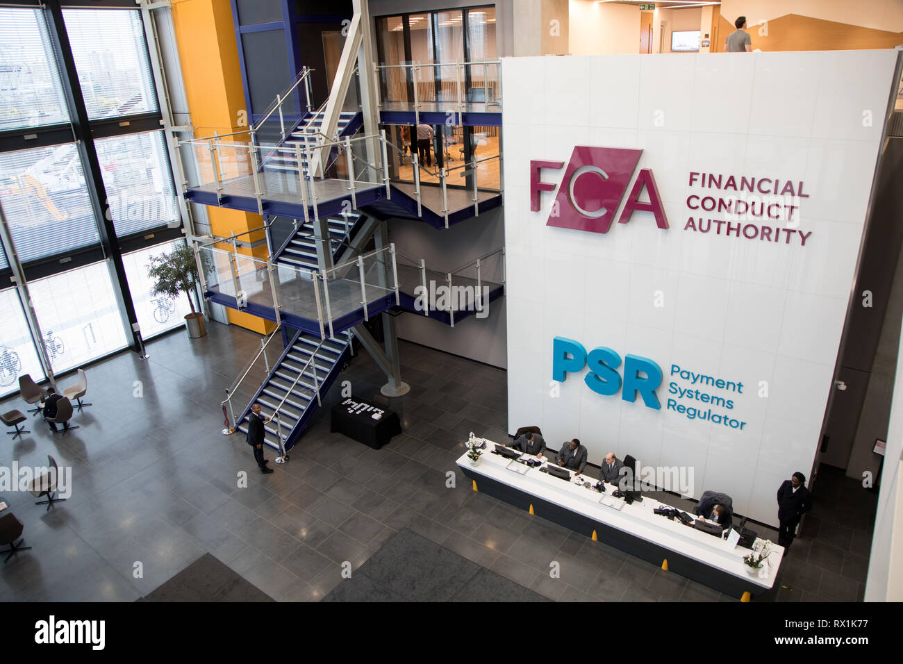 Büros der finanziellen Durchführung Behörde (FCA) und der Zahlungssysteme Regler (PSR) in London, Stratford Stockfoto