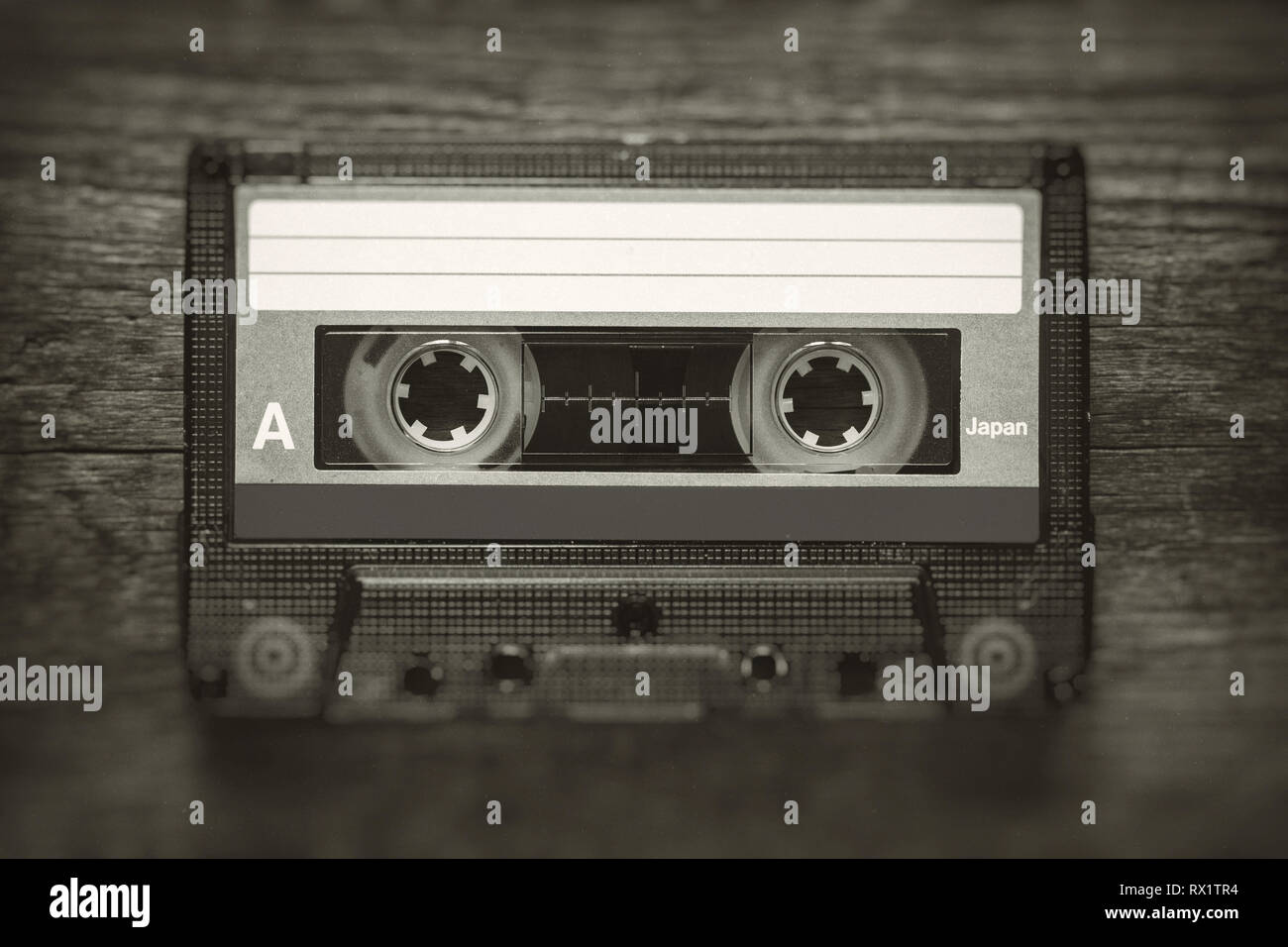 Retro stilisierte Foto von Vintage Audio Kassette mit Blur und Lärm. Stockfoto