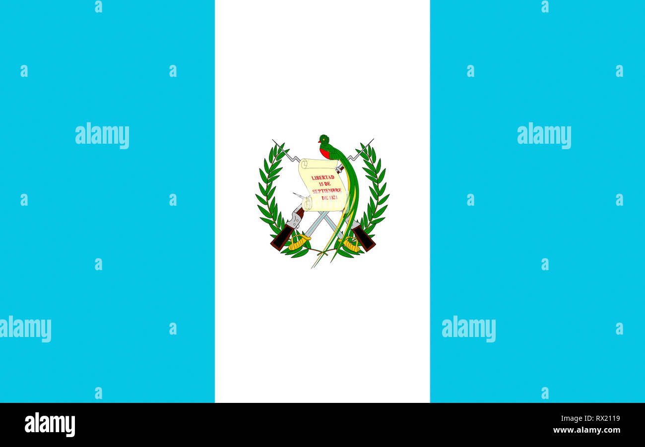 Nationalflagge der Republik Guatemala. Stockfoto