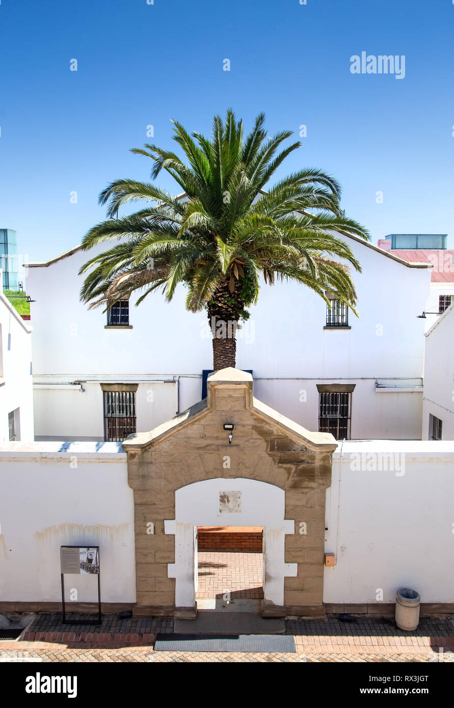 Johannesburg, Südafrika, 17. Februar 2019: Außenansicht des alten Gefängnis fort im Stadtzentrum Stockfoto