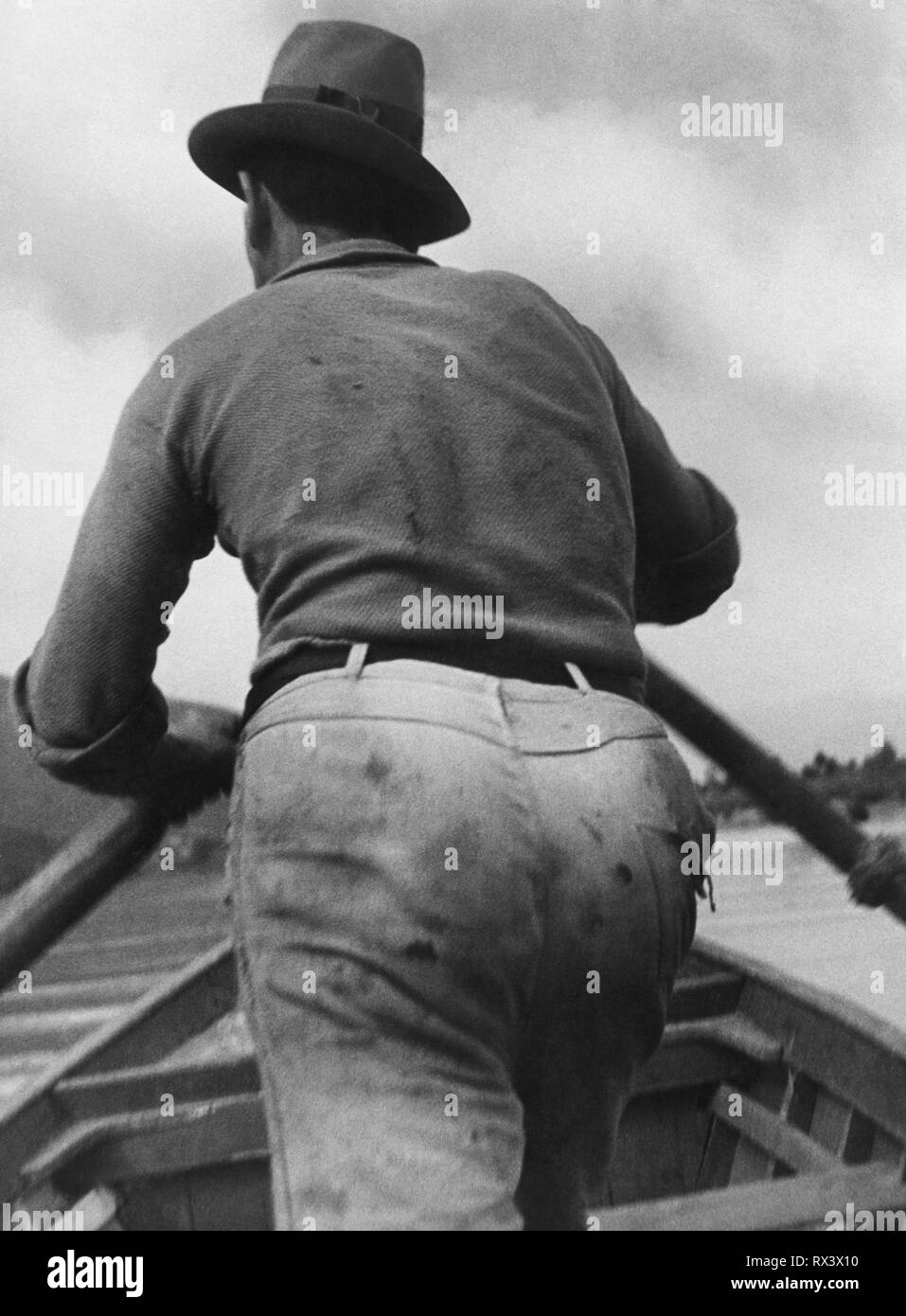 Ruderboot, Bocca di Magra, Ameglia, Ligurien, Italien 1910-20 Stockfoto
