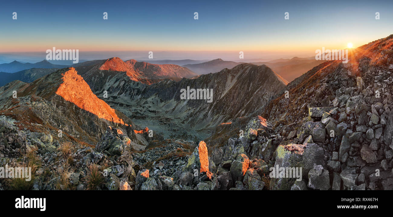 Herbst montain Panorama - West Tatra, Slowakei Stockfoto