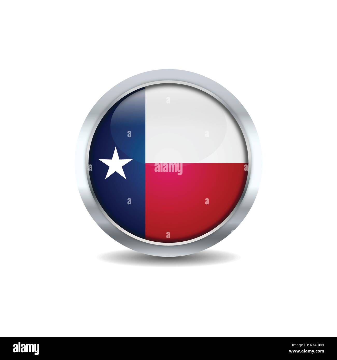 Die Schaltfläche Kreis Texas flag Hintergrund Textur. Vector Illustration Design Stock Vektor