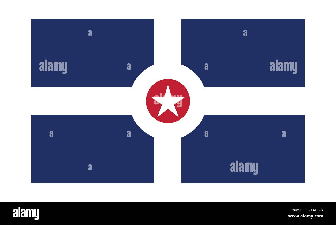 Vektor Flagge von Indianapolis einfache flache Design Illustration isoliert auf weißem Hintergrund Stock Vektor