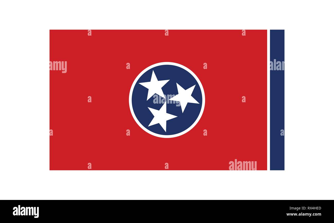 Vektor Flagge Tennessee einfache flache Design Illustration isoliert auf weißem Hintergrund Stock Vektor