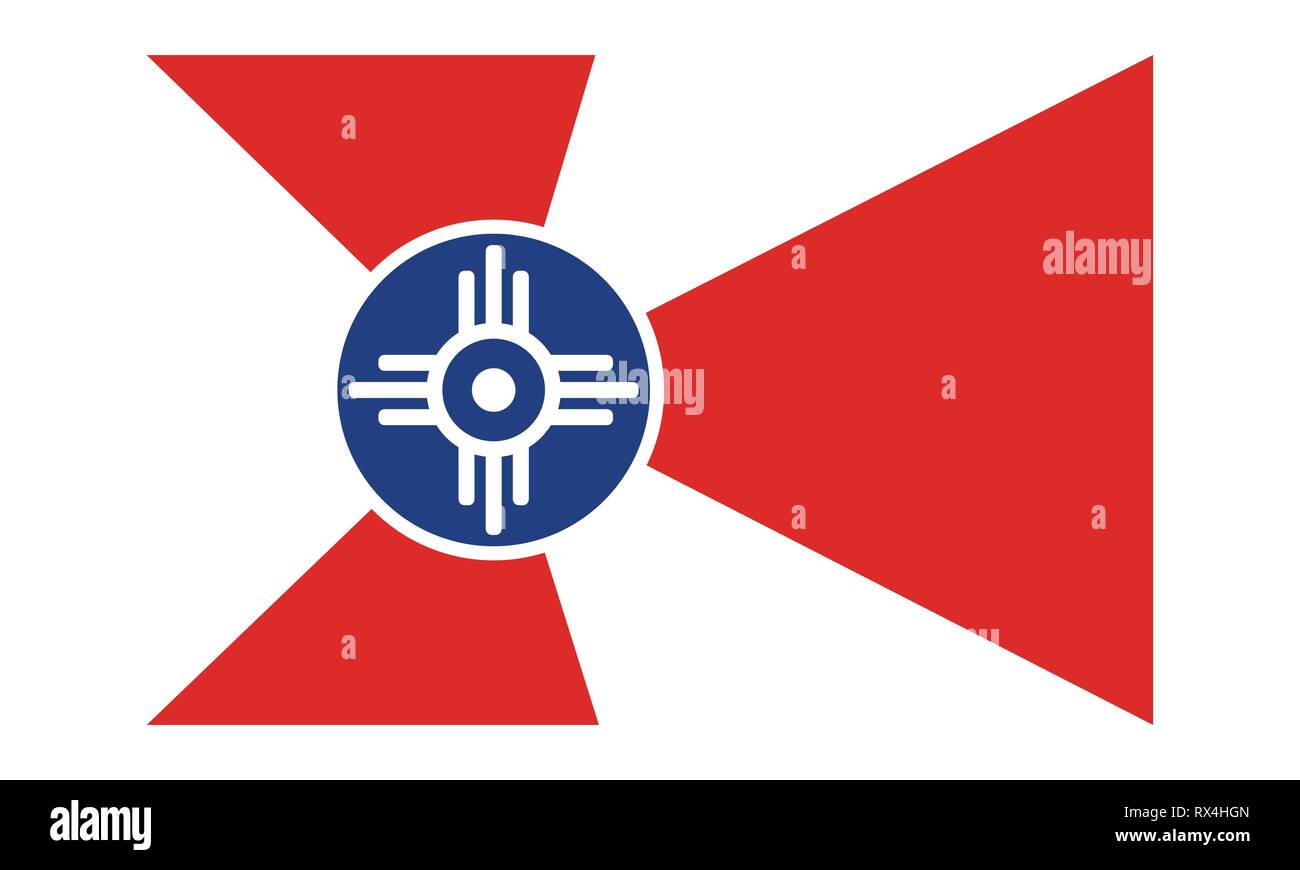 Vektor Flagge von Wichita einfache flache Design Illustration isoliert auf weißem Hintergrund Stock Vektor