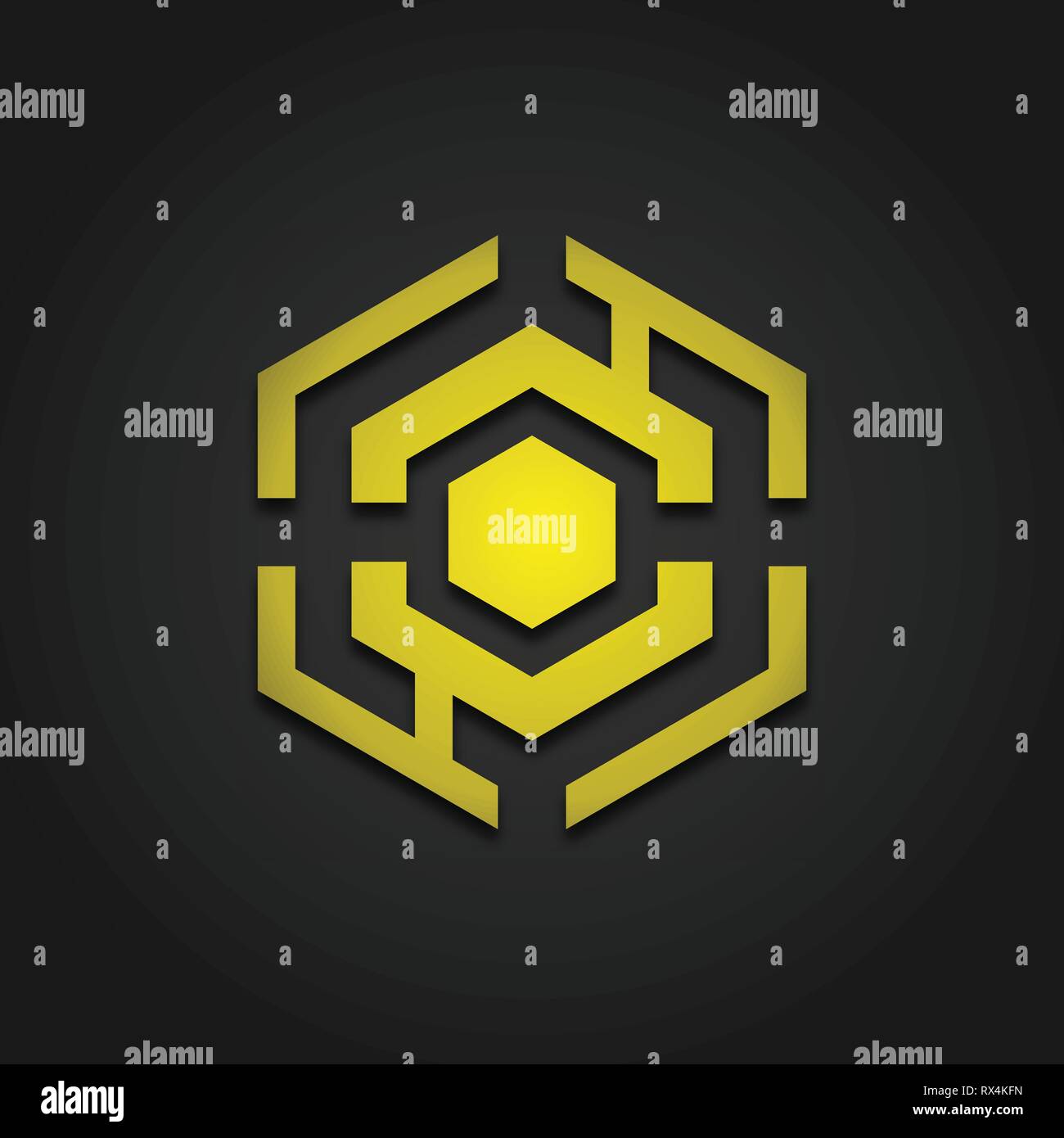 Abstrakte hexagon Luxus Symbol logo vektor design. Ethnische luxus Logo Design Stock Vektor