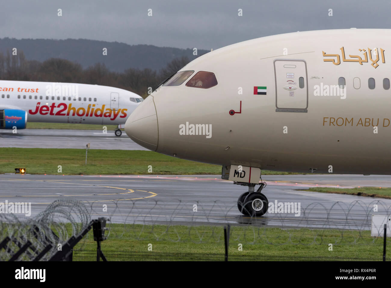 Etihad airlines Boeing Dreamliner. Stockfoto