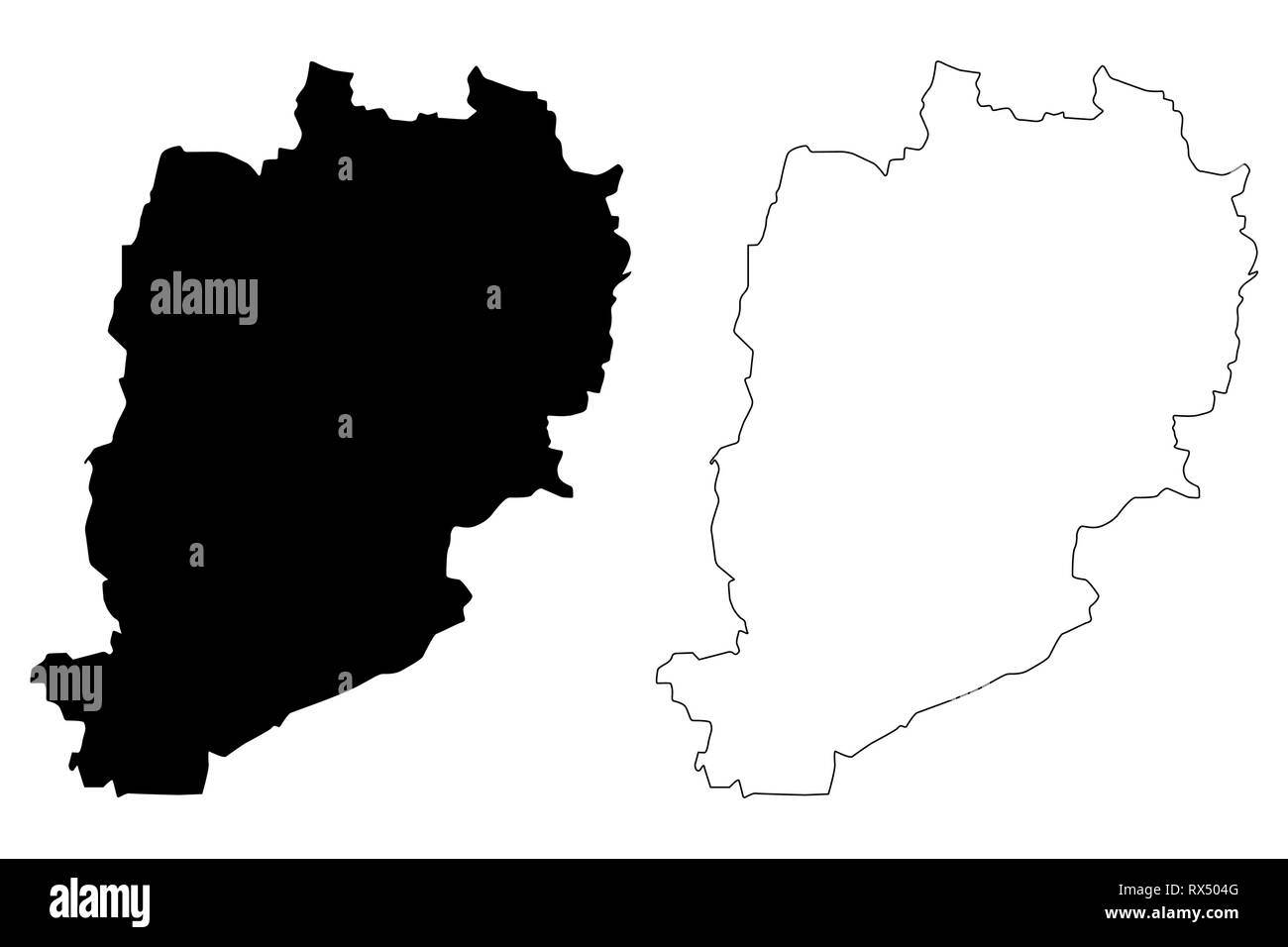 Beni Mellal-Khenifra Region (administrative divisions von Marokko, Königreich Marokko, Marokko) Karte Vektor-illustration, kritzeln Skizze Ben Stock Vektor