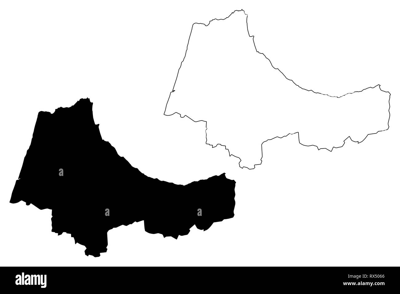 Tanger-Tetouan-Al Hoceima Region (administrative divisions von Marokko, Königreich Marokko, Marokko) Karte Vektor-illustration, Kritzeln sketc Stock Vektor