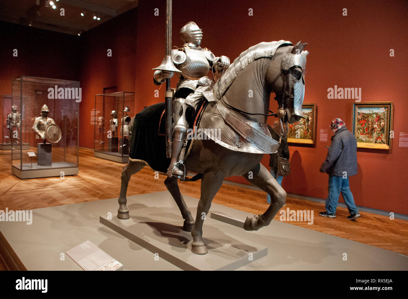 Nordamerika, Usa, Illinois, Chicago, das Kunst Institut von Chicago, Rüstung von Mensch und Pferd in der Maximilian Stil Stockfoto