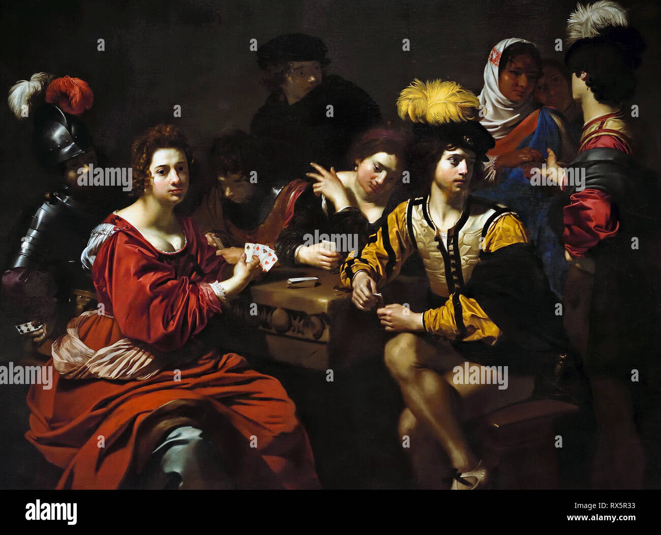 Cardsharps und Wahrsagerin 1632 von Nicolas Régnier (1591-1667), Niccolo Renieri, Italien, Italienisch, Stockfoto