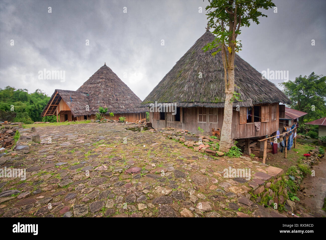 Traditionelle Manggarai Dorf Ruteng Pu'u in der Nähe von Ruteng auf der Insel Flores, Indonesien Stockfoto
